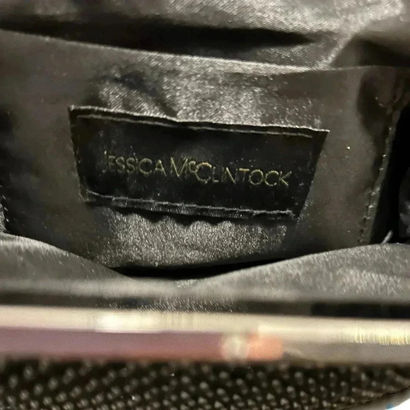Jessica McClintock Black Beaded Shoulder/Crossbody or Clutch Purse Never used - Picture 6 of 10